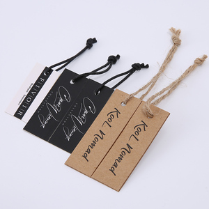 Custom <strong>Printing</strong> logo <strong>Round</strong> Paper <strong>hang</strong> Tags Rectangle Kraft Paper Hangtag Clothing Swing Tag With <strong>String</strong> Hemp Rope and Safety Pin - Product Image 6