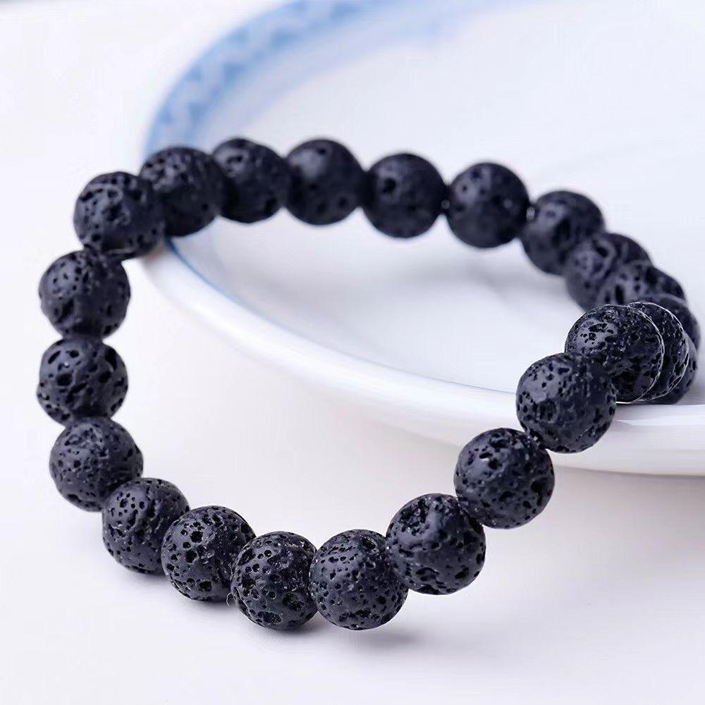 black 8MM volcanic stone