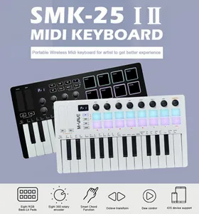 Teclado controlador MIDI Pad Mini USB, 25 teclas, 16 perillas de batería RGB, Software de producción de música, MIDI, 8 almohadillas, 2 uds., 1 unidad - Product Image 2