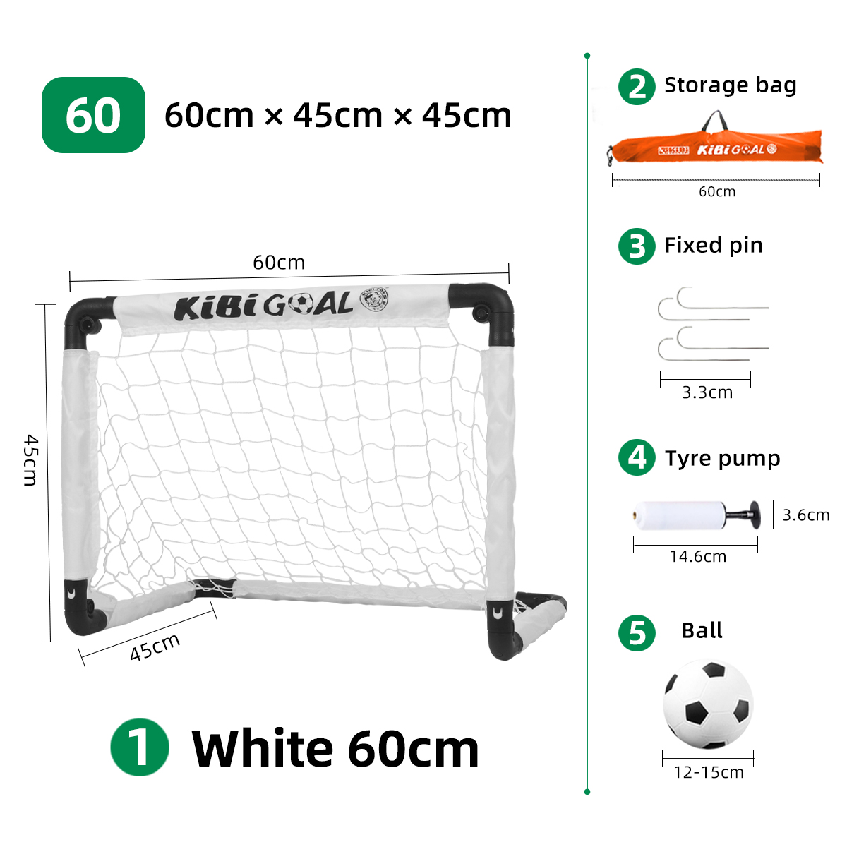 Blanc 60cm & ballon & pompe