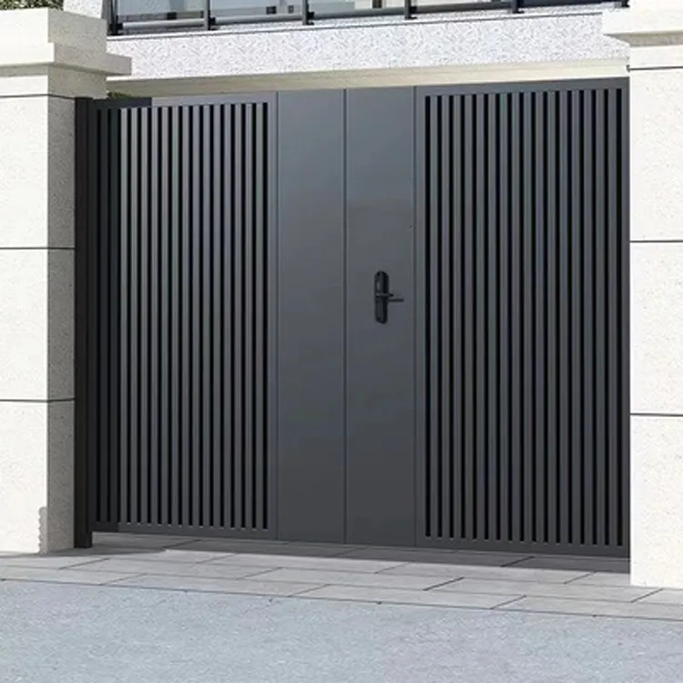 Prix usine professionnel personnalisé automatique Durable en aluminium jardin clôture cour porte de sécurité antirouille métal cour porte