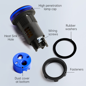 Yüksek parlaklık su geçirmez LED gösterge ışığı ile yüksek kaliteli kırmızı düz kafa sinyal ışığı - Product Image 4