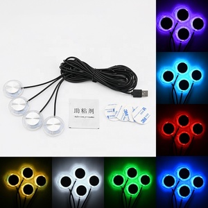Car Interior Atmosphere <strong>Led</strong> Lights 1 to 4LED RGB Voice Control and Remote Control Car Ambient Light - Product Image 6
