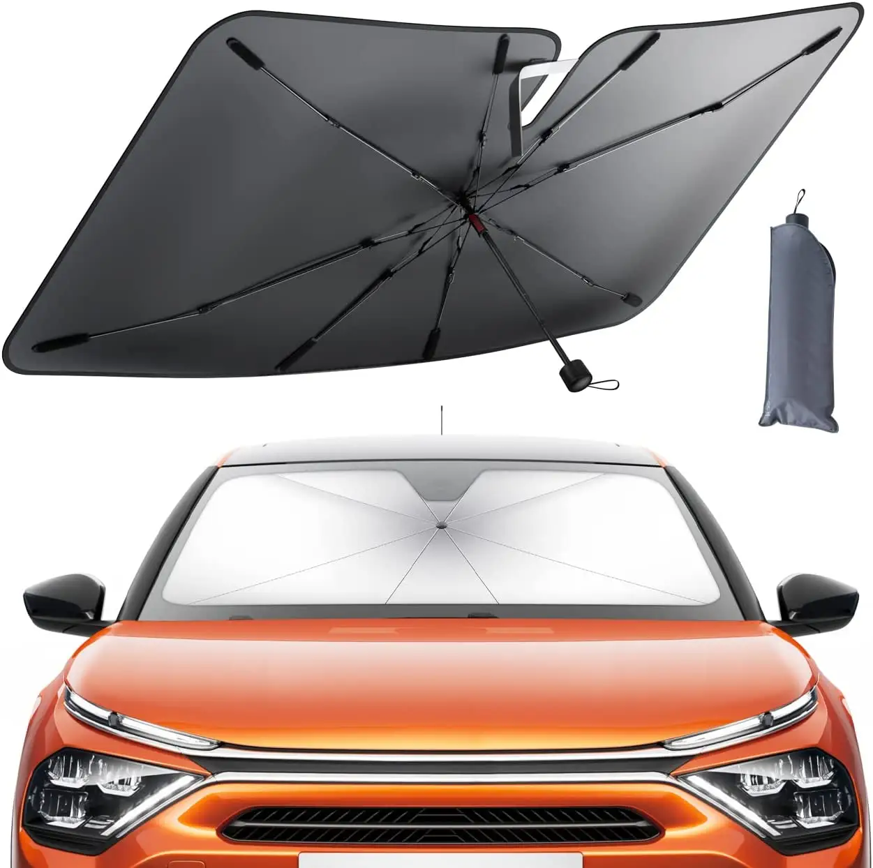 Parapluies pour la protection contre la pluie parapluie de voiture de toit pliable avec logo pare-brise automatique uv pare-soleil couverture de fenêtre avant