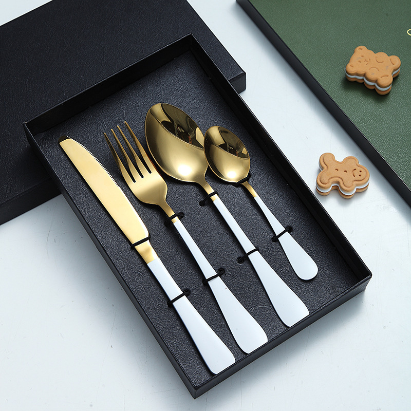 Four-piece set-gold and white cover