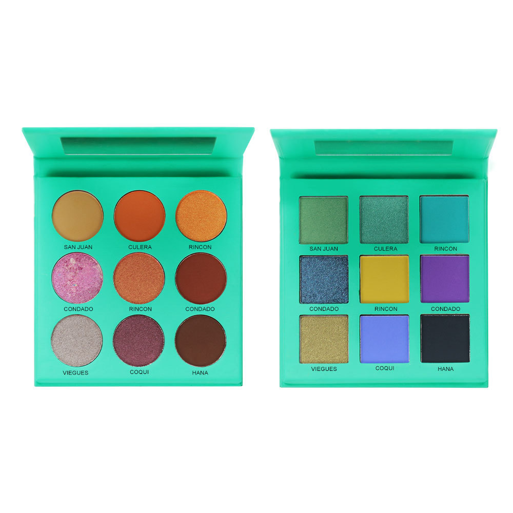 9 color deep green eyeshadow palette
