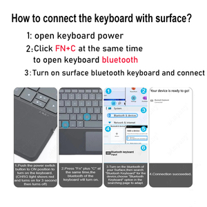 2024热销超薄触摸板定制语言键盘适用于微软Surface Go 1 2 3 4 Pro 3 4 5 6 7 Pro 8 9 X键盘 - Product Image 6