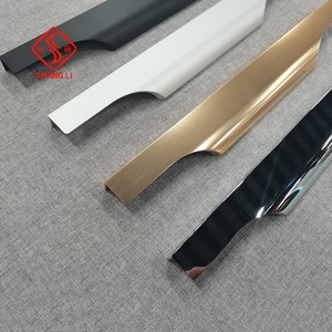 Bán buôn hiện đại tối giản đơn giản Matt Đen Nhà Bếp ẩn ngăn kéo đồ nội thất cạnh xử lý bằng gỗ hợp kim nhôm xử lý - Product Image 2