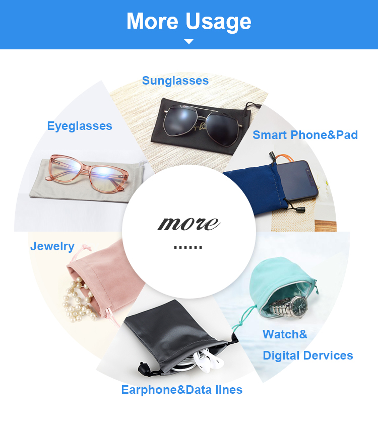 Soft Portable Glasses Bag Microfiber Sunglasses Pouch Glasses Protector Storage Bag Sunglasses Reading Glasses Case