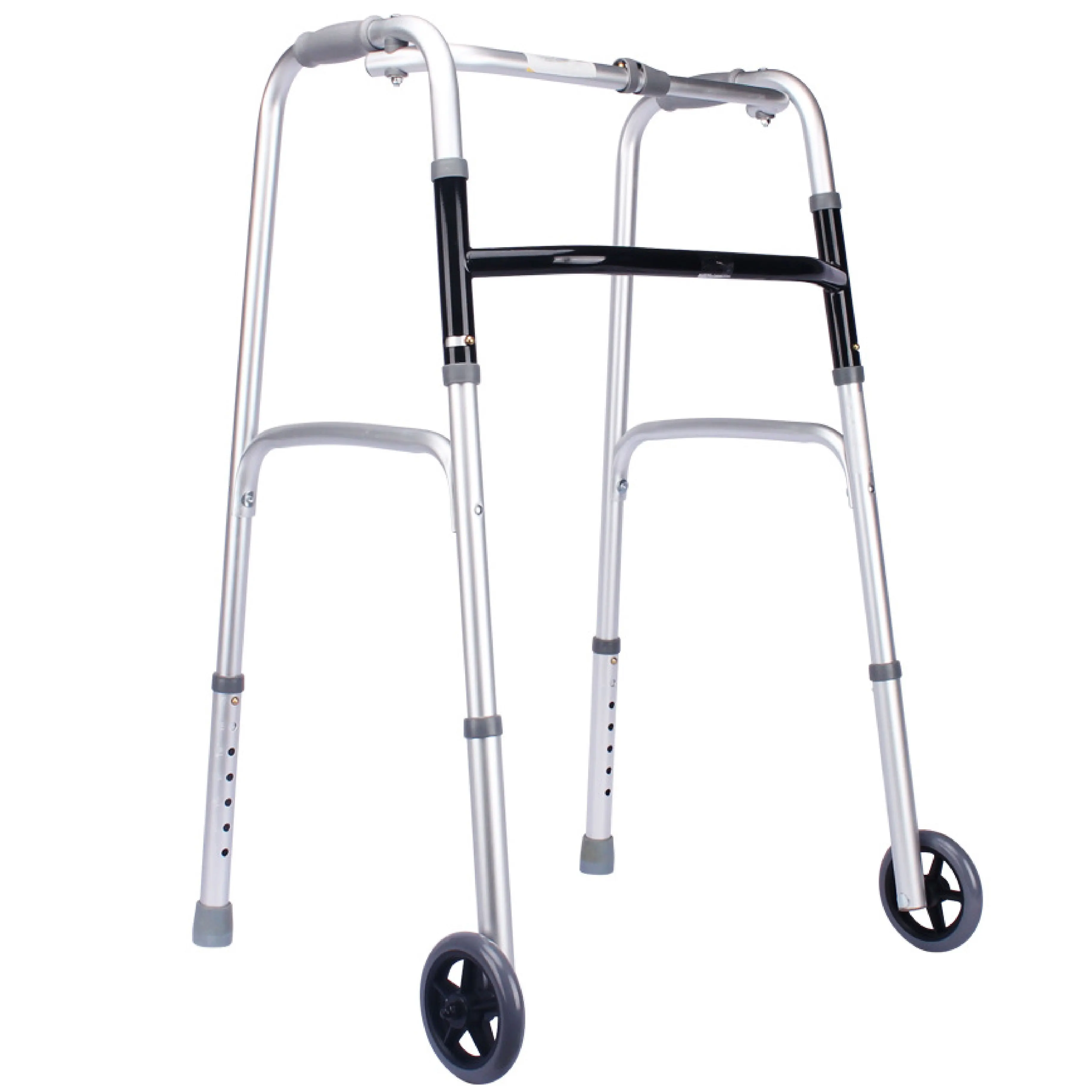 300BLS 성인용 싱글 접이식 알루미늄 워커 바퀴가있는 노인 장애인 용 롤러 카테고리 안전 지원