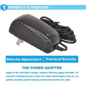 2Pin Plug 12V <strong>Ac</strong> 2000Ma 2A <strong>Dc</strong> US Adapt <strong>Input</strong> 100-240V <strong>Output</strong> 12 Volt 2 Amp Power Supply <strong>Adapter</strong> - Product Image 3