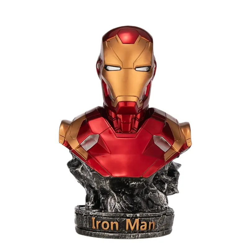 La decorazione della casa 36cm busto Iron Man Statue accetta Custom Large Size Resin Iron Man