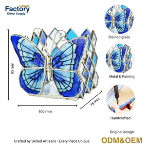 Hiệu ứng chiếu sáng cho đám cưới Ngày Valentine handmade kính bướm nến chủ vuông Đèn Lồng Phong cách trang trí hộp - Product Image 2