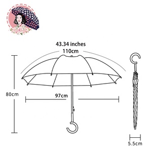 RST彩色透明透明伞C手柄廉价标志印刷伞 - Product Image 6