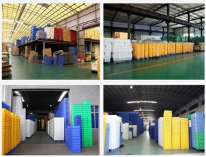 Contenedores de mano de rotación de nido de almacenamiento logístico de alta resistencia, caja móvil de plástico con tapa, caja grande de pared sólida rectangular de 80L