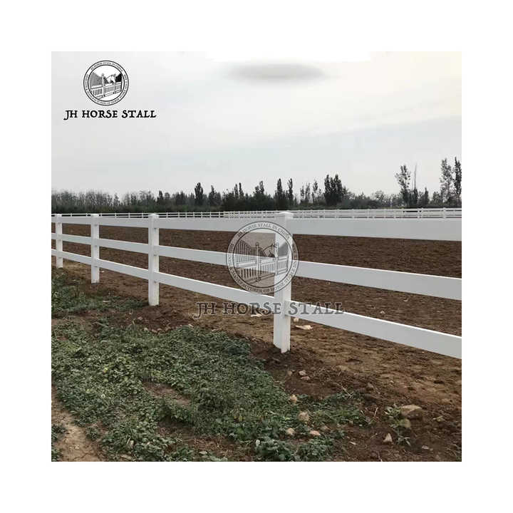 Wholesale 4 Rails White Nature Horse Pvc Vinyl Fencing Flexible Horse Farm Fence
