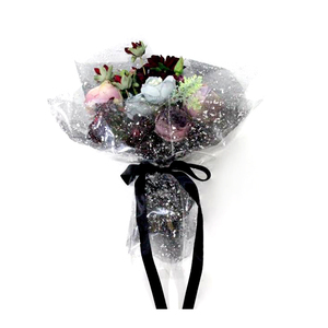 Renkli kar gazlı bez çiçek 51cm * 3.6m Polyester örgü köpük Deco poli örgü kore buket sarma