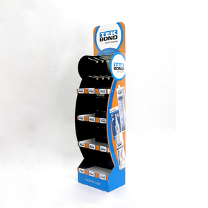 Gran soporte de exhibición de papel personalizado con ganchos para botellas adhesivas (pegamento) | Venta al por mayor directo de fábrica a granel POS - Product Image 2