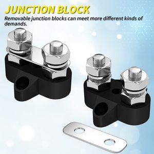 Bus Bar 12V Battery Wire Power Distribution Terminal Block M8 <strong>Dual</strong> Studs Junction Block Post <strong>Busbar</strong> for Auto Car Marine Boat - Product Image 3