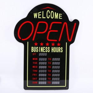 Segno di apertura a LED personalizzato segno di apertura del programma di lavoro ora di lavoro di visualizzazione del tempo di grande illuminazione Led tempo aperto segno - Product Image 1