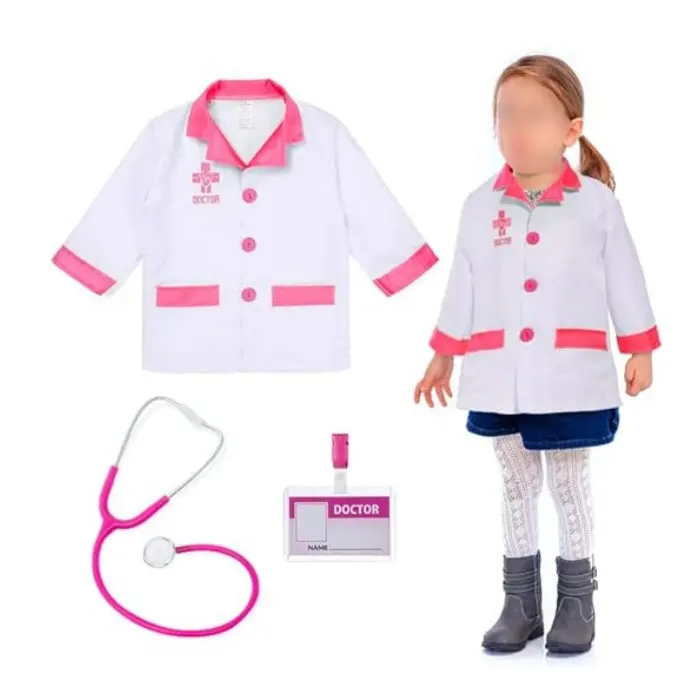 Children Toys Doctor Costume Kids With Stethoscope Doctors Outfit Dressing Up Clothes Fancy Dress For Role Play