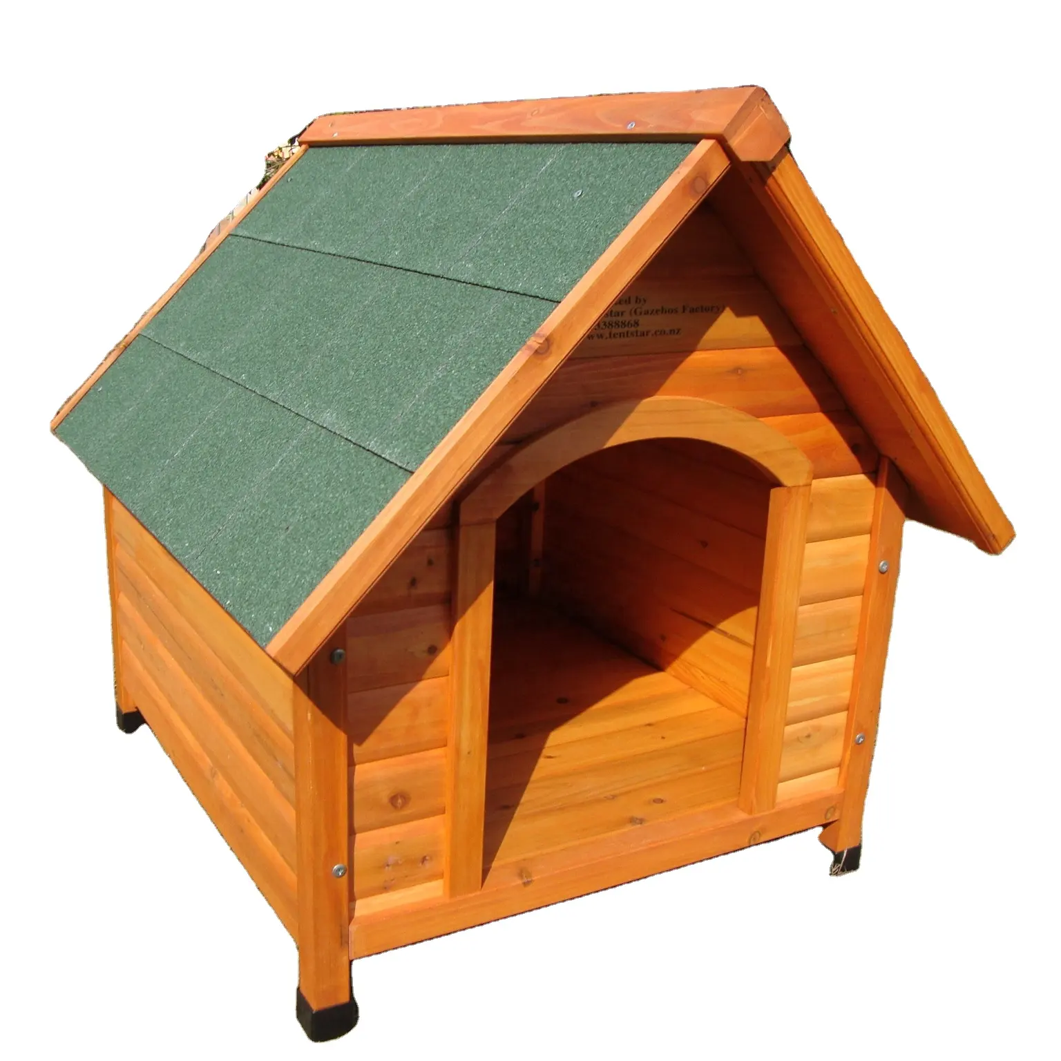 Cuccia per cani in legno con tetto apribile e piedini regolabili
