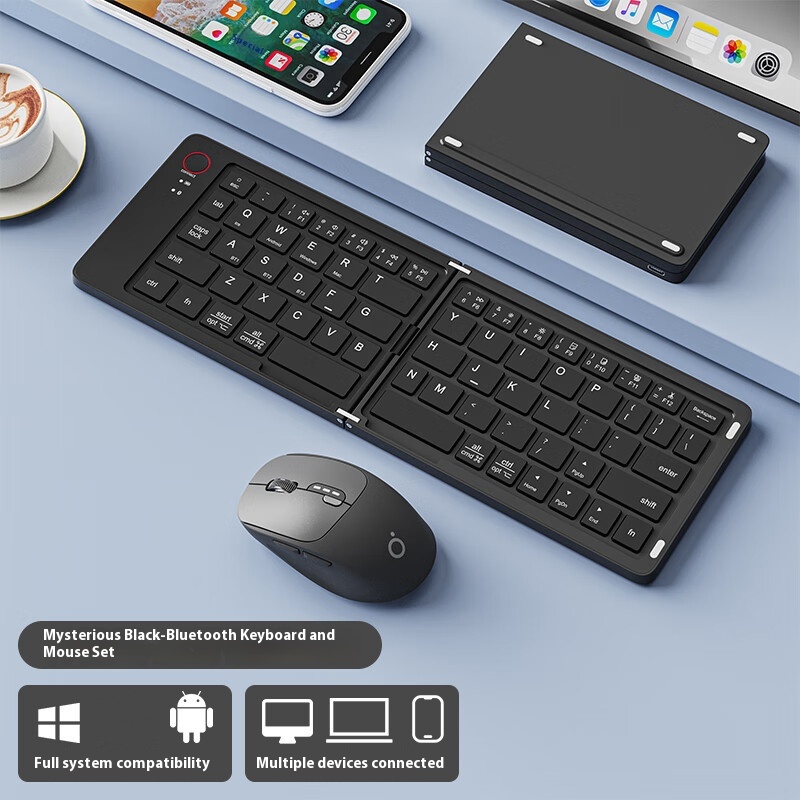 Mysterious Black-Keyboard and Mouse Set