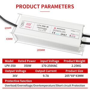 LowPrice Wholesale 220V <strong>Input</strong> 350W Waterproof Switching Power Supply 36V Output Outdoor Advertising Switching Power <strong>Source</strong> - Product Image 4