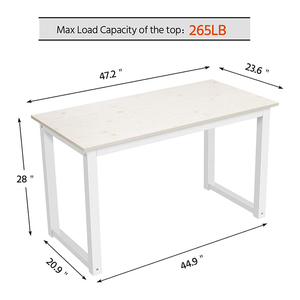 Escritorio de ordenador individual moderno de lujo para el hogar, dormitorio, muebles de oficina ajustables con aspecto de mármol, mesa de ordenador de madera - Product Image 3