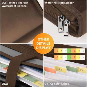 12-כיסים בתיקייה רב-כיס תיקיית נייר להחזיק A4 מסמכים מכתבים-להגשה - Product Image 4