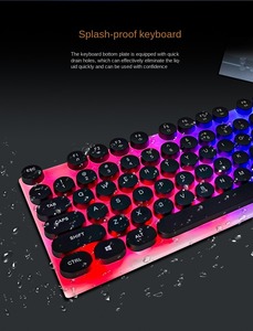 Black Mixed Color Wired USB Mechanical Mouse Set Multimedia <strong>Keys</strong> Notebook Compatible Thin Film Type for Gaming Office <strong>Use</strong> - Product Image 3