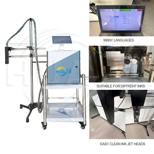 Automatischer Flaschen verschluss Etiketten beutel Sachet Karton Datum Chargen code Online Tinten strahl druckmaschine mit Förder drucker