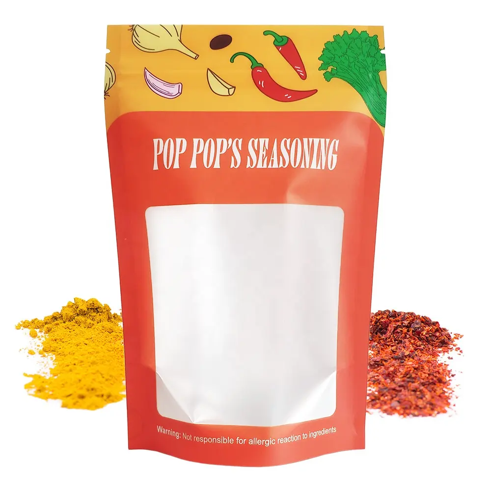 Custom printing empty plastic pouch seasoning mix blend herbs and spices powder packaging bags