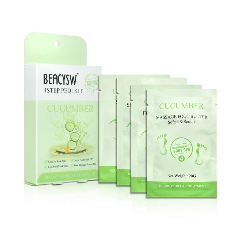 Kit de pédicure exfoliant au sucre et concombre en 4 étapes