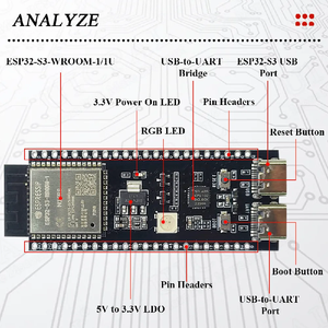 Scheda di sviluppo Esp32-s3-devkitc-1U Bt 2.4g modulo Wifi per Arduino 8mb Psram 16mb Flash N16r8 44pin Cp2102 Type-c Esp32 S3