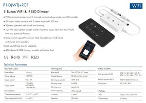 F1-D(WT)+ RC1 WiFi & IR CV диммер набор 5-24VDC Мини WiFi ИК контроллер + пульт дистанционного управления диммер для светодиодной ленты - Product Image 4