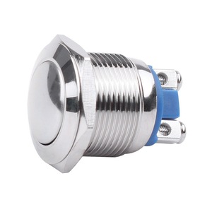 19MM Metal Pushbutton <strong>Switch</strong> High Head Flat Head Screw Pin Self-reset a Normal Open Point Start <strong>Button</strong> 19C-10 - Product Image 3