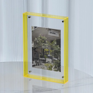 Kunden spezifischer Kristall-Acryl-<span class=keywords><strong>Block</strong></span> rahmen Klare magnetische Foto rahmen Doppelseitige Acryl-Bilderrahmen