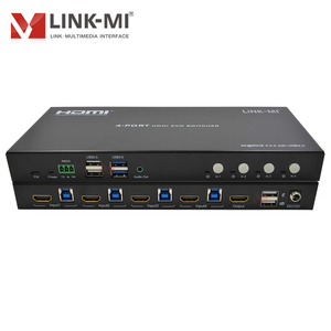 用于PC/游戏/工作站的4端口HDMI KVM交换机4K60Hz 18Gbps 1进4出多设备设置