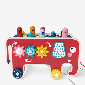 他のビルディングブロックおもちゃ幼児キッズ木製楽しいゲーム多機能歳ほくろおもちゃを強打 - Product Image 5