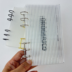 New Custom DIY Thick Hard 6-Ring Planner Budget Clear Board Transparent Loose-leaf Ledger Shell A6 Acrylic Binder <strong>Notebook</strong> Cover - Product Image 1