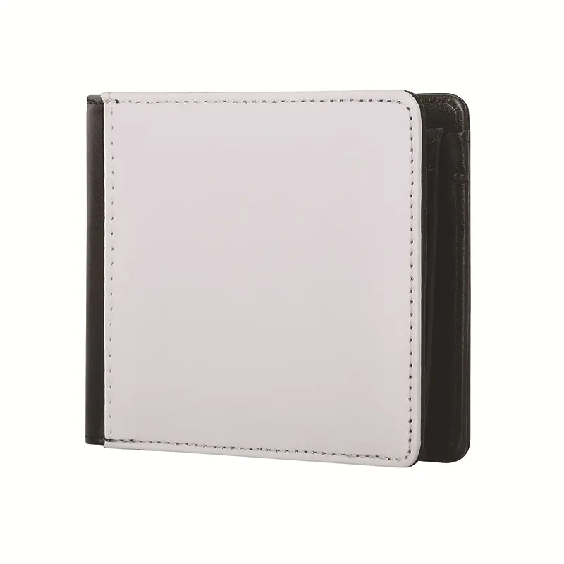 Hot Sale White PU Leather Wallet DIY Blank Sublimation Foldable Wallet For Men