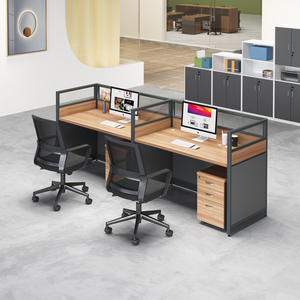 Partición de computadora de oficina de madera moderna simple de nuevo diseño para 1 2 4 6 8 personas - Product Image 4