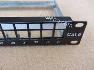 24端口Cat5e Cat6 Cat6a Cat7 Cat6 RJ45模块化19英寸机架安装FTP空白配线架屏蔽STP空配线架 - Product Image 5