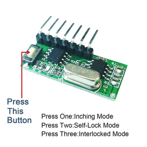 4CH 433MHzワイヤレスリモートコントロールスイッチRFトランスミッターレシーバーDC3.3〜5Vコントローラーモジュール