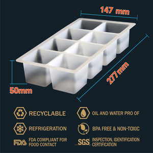 Xiefa cấp thực phẩm Stackable có thể tái chế BPA Free & không độc hại PP 8-lưới <span class=keywords><strong>Ice</strong></span> <span class=keywords><strong>Cube</strong></span> khay cho tủ đông - Product Image 2