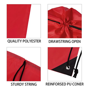 Promotional Unisex <strong>String</strong> Bags Custom Shopping Pouch Shoe Dust Bags <strong>Nylon</strong> Sport 210D Polyester Drawstring Backpack <strong>With</strong> Logo - Product Image 2