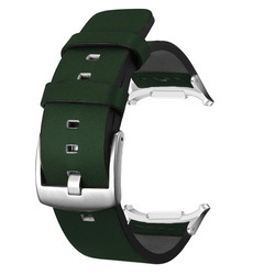 Boucle argentée vert foncé