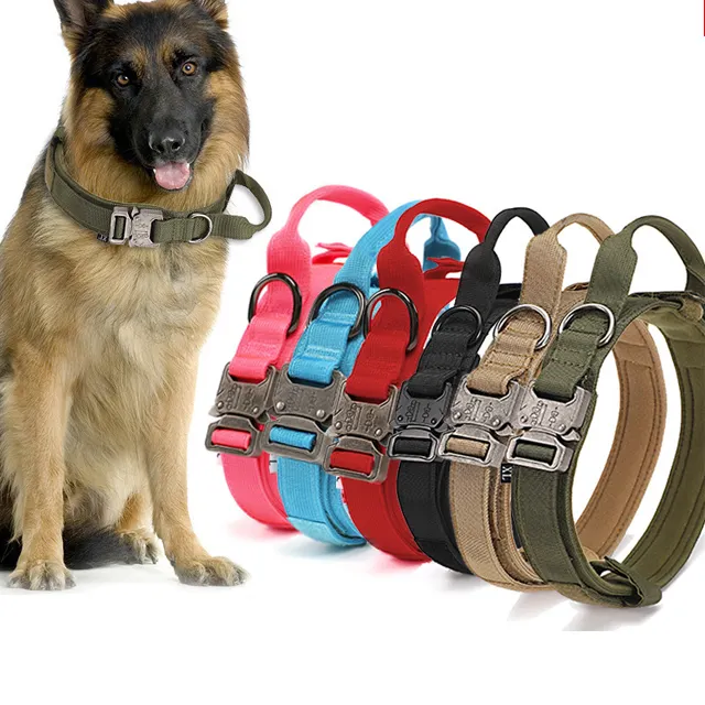 Coleira ajustável para cachorro, coleira de segurança ajustável para cães com fivela de metal, coleira e coleira