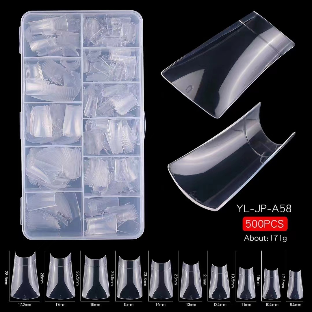 500pcs A58 Clear Duck Tips with box